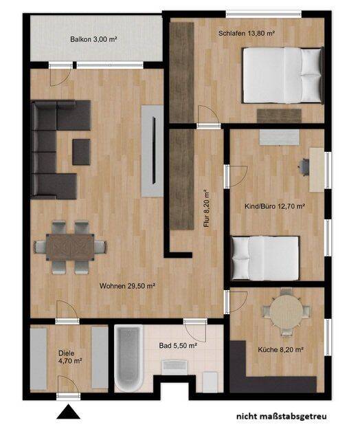 Eigentumswohnung, 3 Zimmer, 86 m², in Rain, 86641 Rain