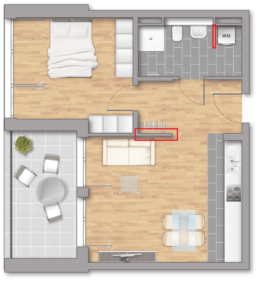 2-Zimmer-Wohnung mit Balkon, Einbauküche und TG-Stellplatz, 76337 Waldbronn