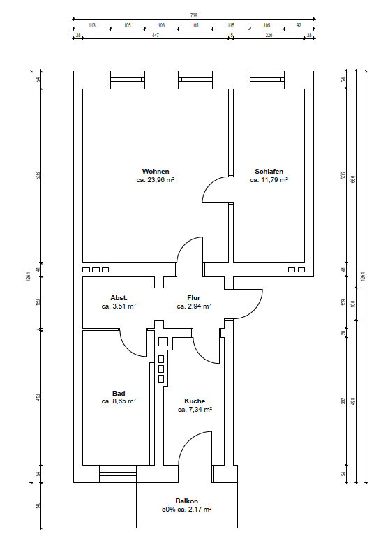 Bizetstraße: 2 Zimmer Wohnung mit Balkon zu vermieten, 13088 Berlin (Pankow)