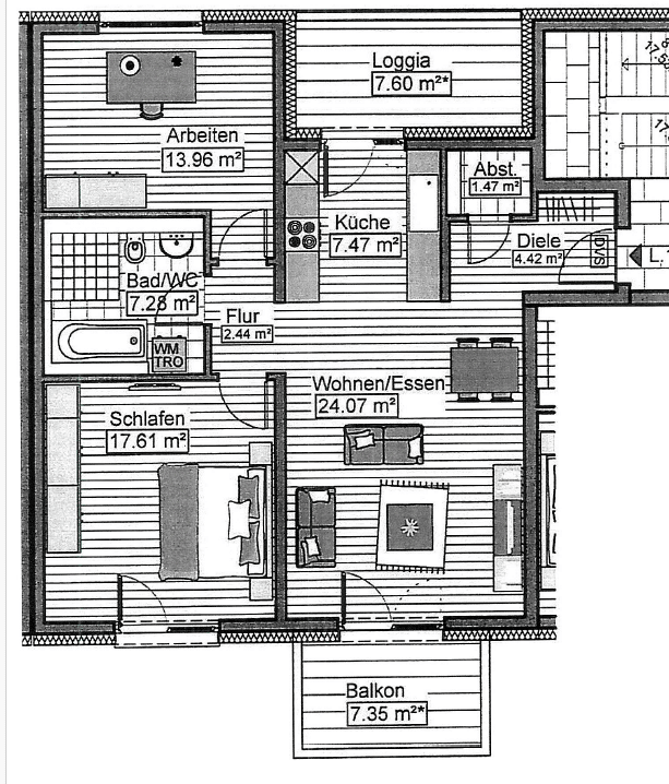 3 Zimmer Wohnung in Neu-Ulm zu vermieten, 89231 Neu-Ulm