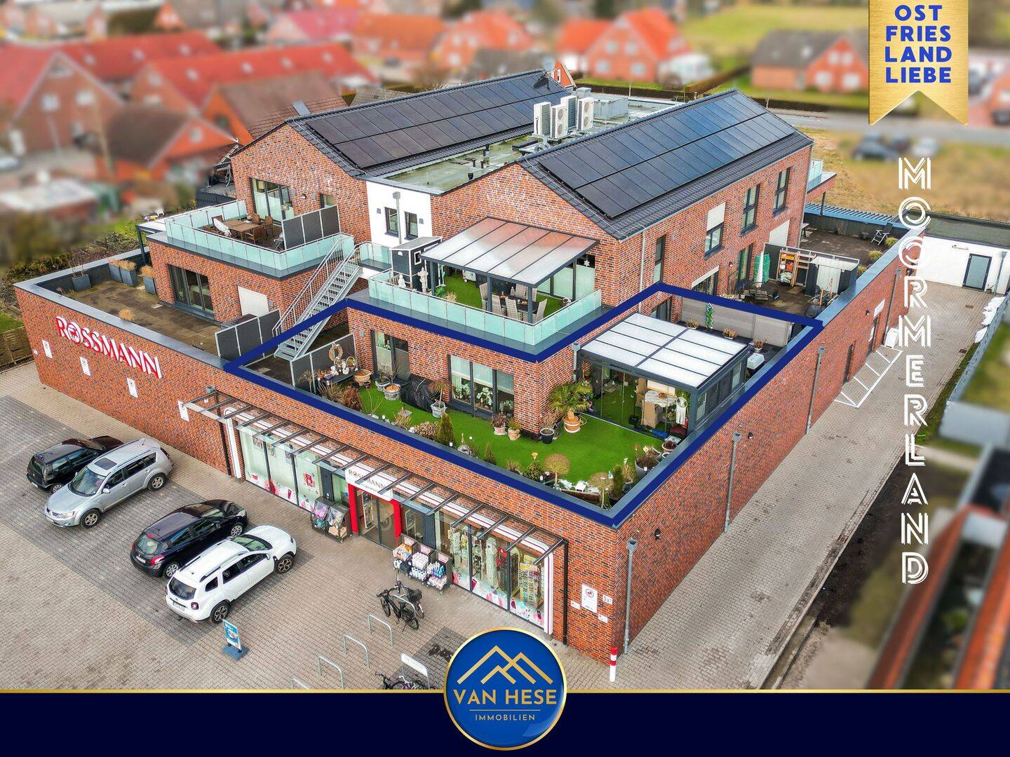 Exklusive Neubau-Eigentumswohnung! Eine echte alternative zur Penthouse Wohnung! Warsingsfehn, A+, Ebenerdig, barrierefrei, riesige Dachterrasse!, 26802 Moormerland