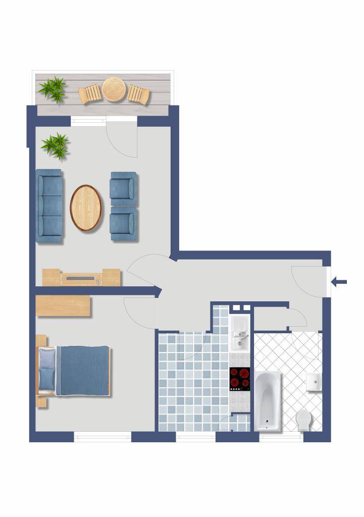 Zukunftsvorsorge in Geesthacht: vermietete 2 Zimmer mit optimalem Grundriss und Balkon, courtagefrei, 21502 Geesthacht