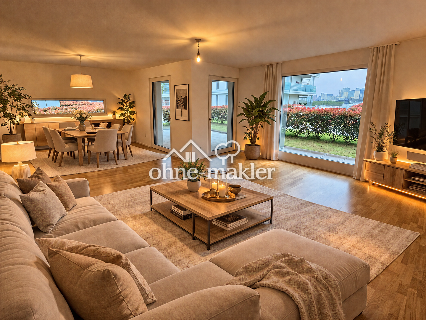 Moderne Gartenwohnung am Altrhein mit Terrasse