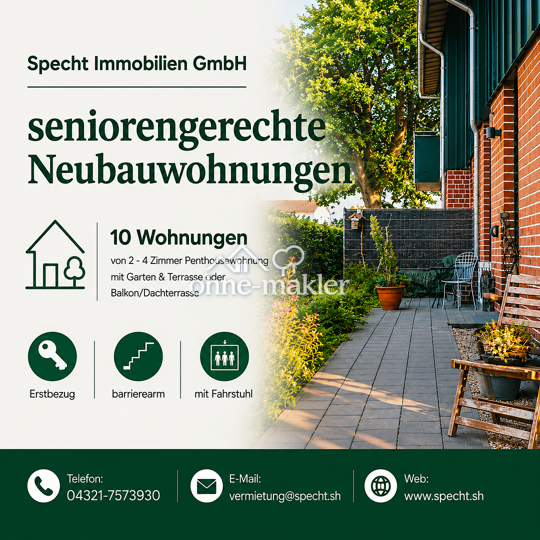 Penthouse mit Dachterrasse – perfekt für Senioren, 24539 Neumünster (Gadeland Ruthenberg Stör Wittorf)
