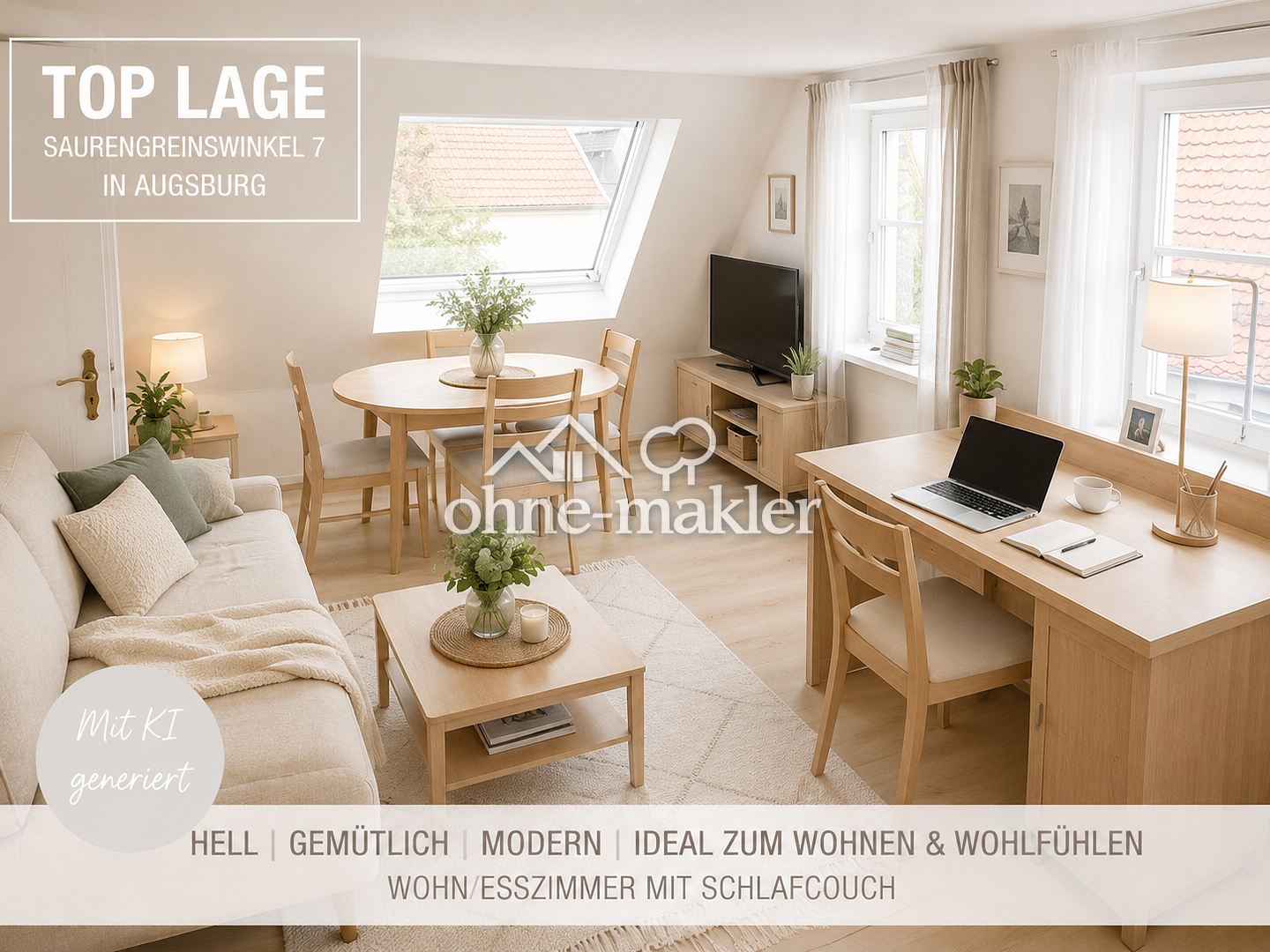 Altstadt-Flair Helle DG-Wohnung mit Blick, 86150 Augsburg (Innenstadt)