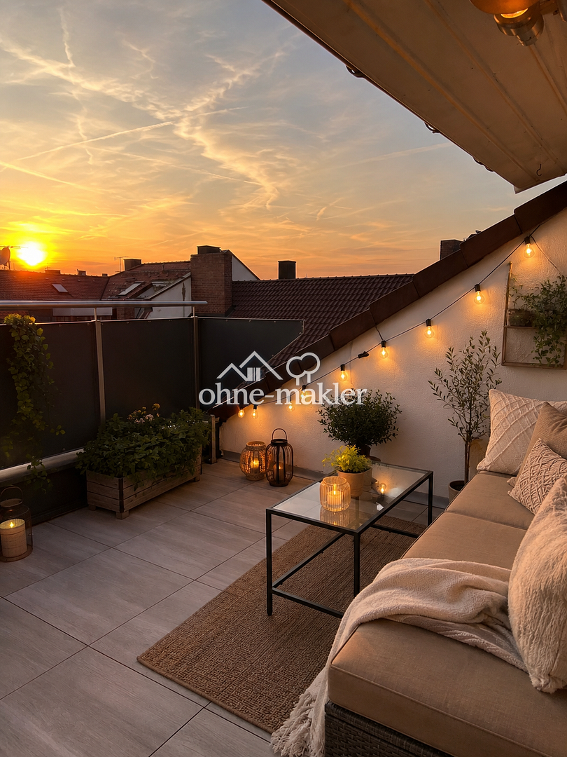 Dachgeschosswohnung mit Weitblick über Nürnberg, 90478 Nürnberg (Dutzendteich Gleißhammer Glockenhof Sankt Peter Zerzabelshof)