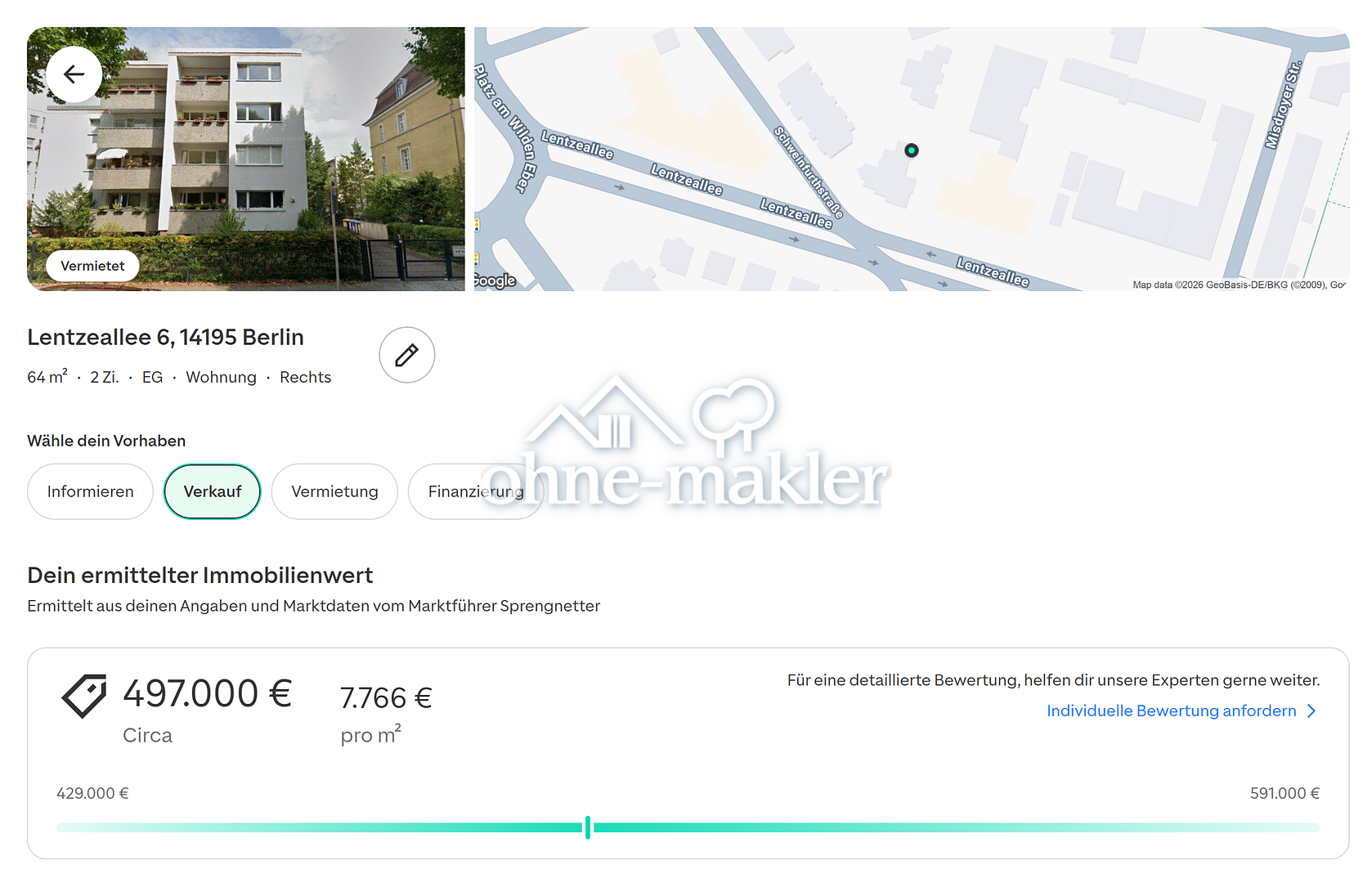 Vermietet & fertig 2-Zimmer-Wohnung in Berlin-Schmargendorf – Lentzeallee 6, 14195 Berlin – Vorschaubild 2