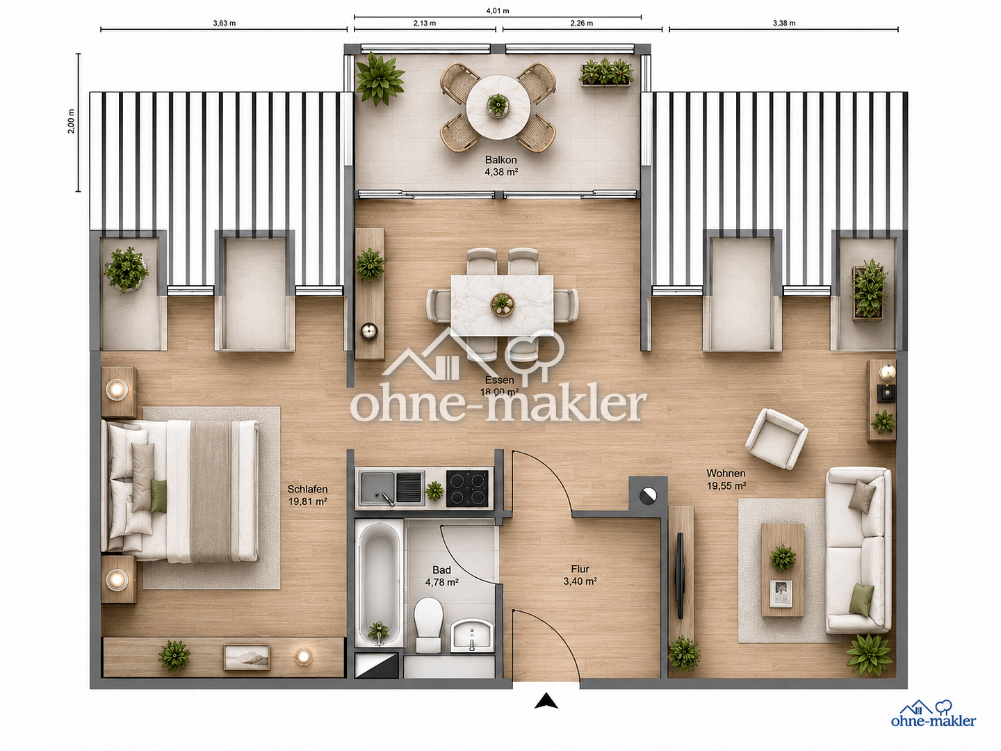 Dachgeschosswohnung mit Balkon & Top-Lage – Bahnhofstrasse 30 a, 85567 Grafing b. München – Vorschaubild 13