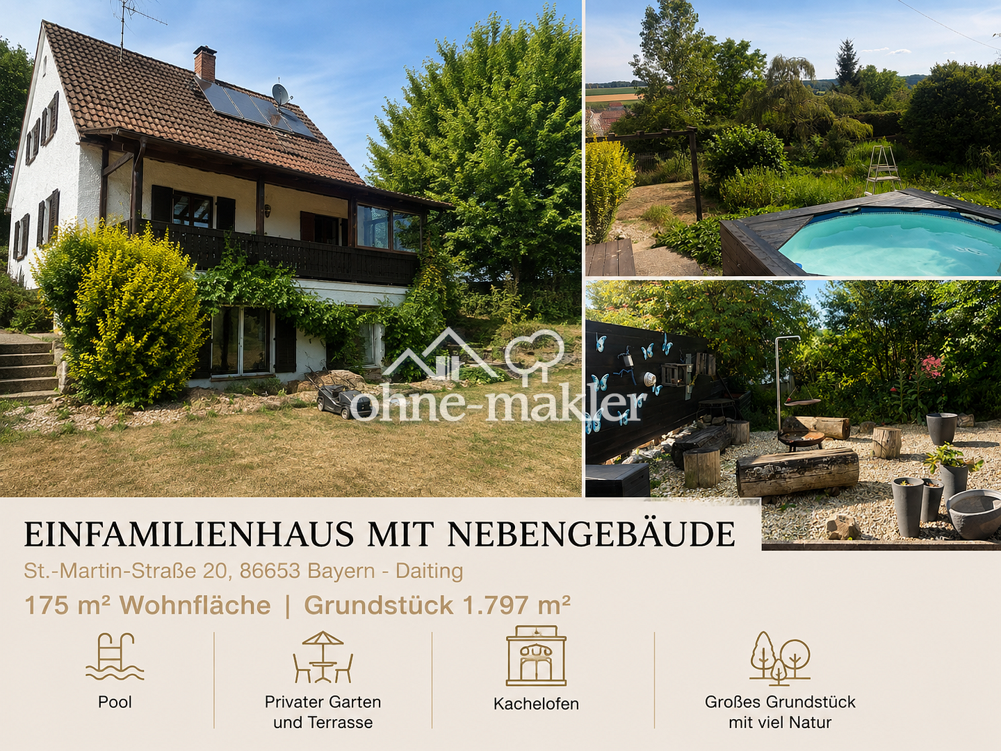 idyllisch wohnen mit Gartenparadies, 86653 Daiting