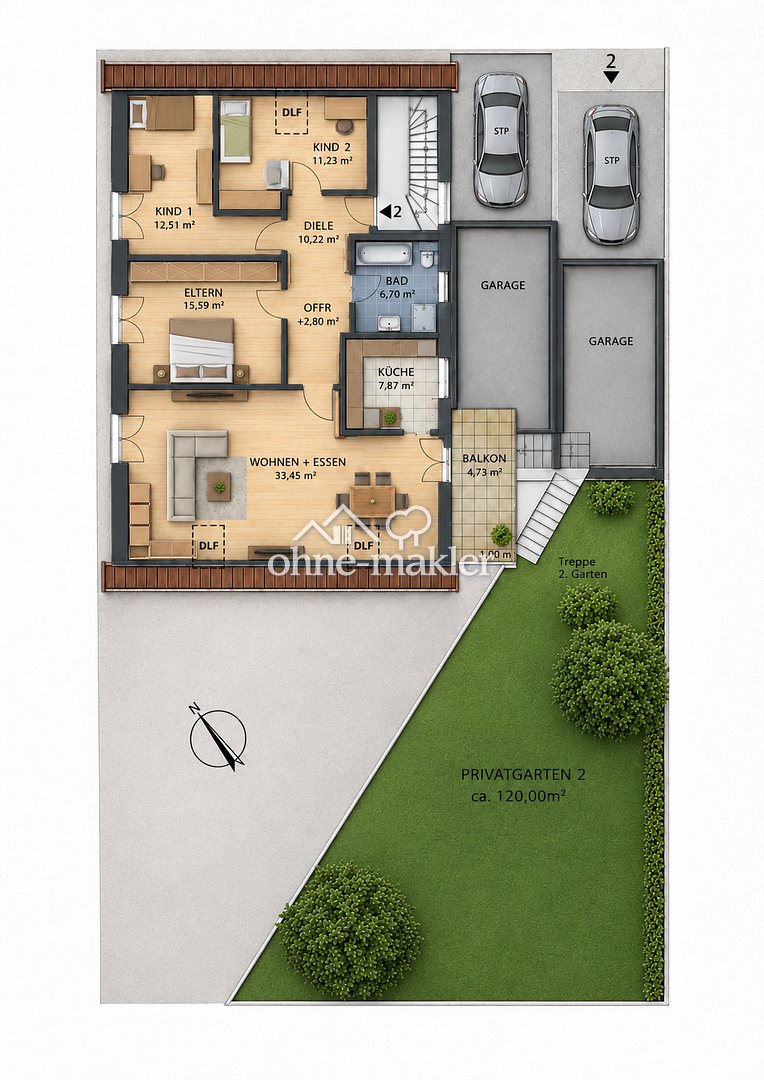 Traumwohnung mit Garten & Dachstudio in Germersheim, 76726 Germersheim