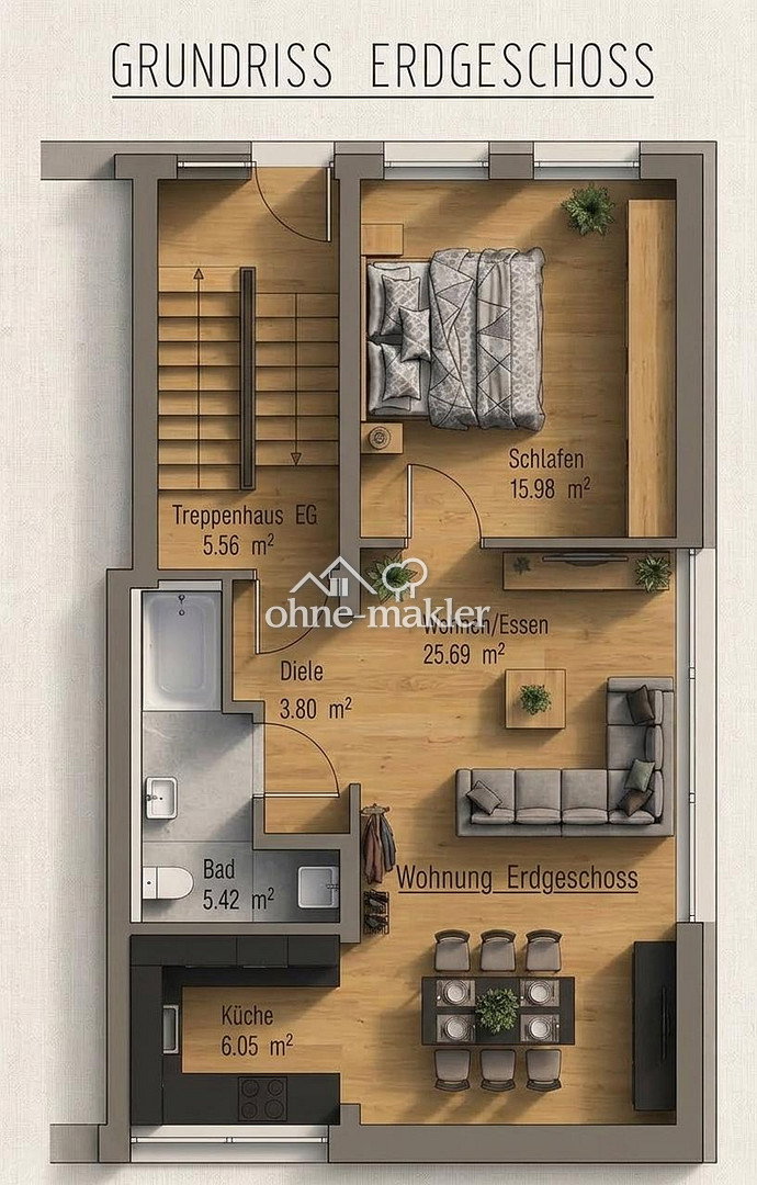 Kernsanierte 2-Zimmer-Wohnung in Igersheim, 97999 Igersheim