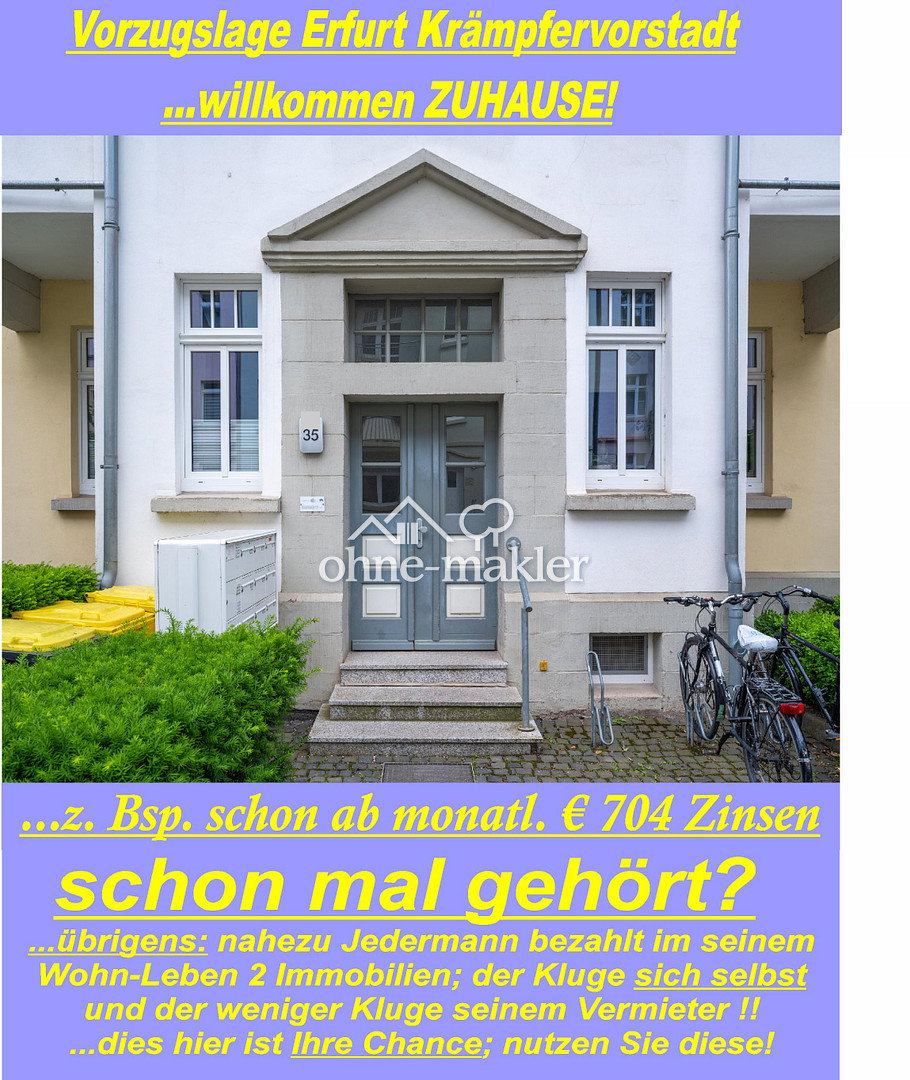 Charmante Wohnung in Erfurt-Mitte, 99085 Erfurt (Daberstedt Hohenwinden Ilversgehofen Johannesvorstadt Krämpfervorstadt)