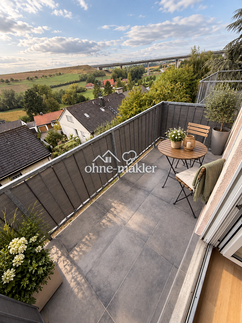 Kürnach 2-Zimmer-Wohnung mit Balkonblick, 97273 Kürnach
