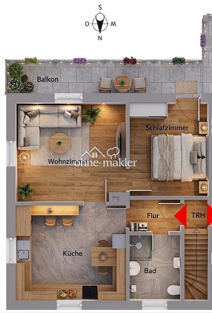 Roßhaupten Sanierte 2-Zimmer Wohnung mit Balkon, 87672 Roßhaupten