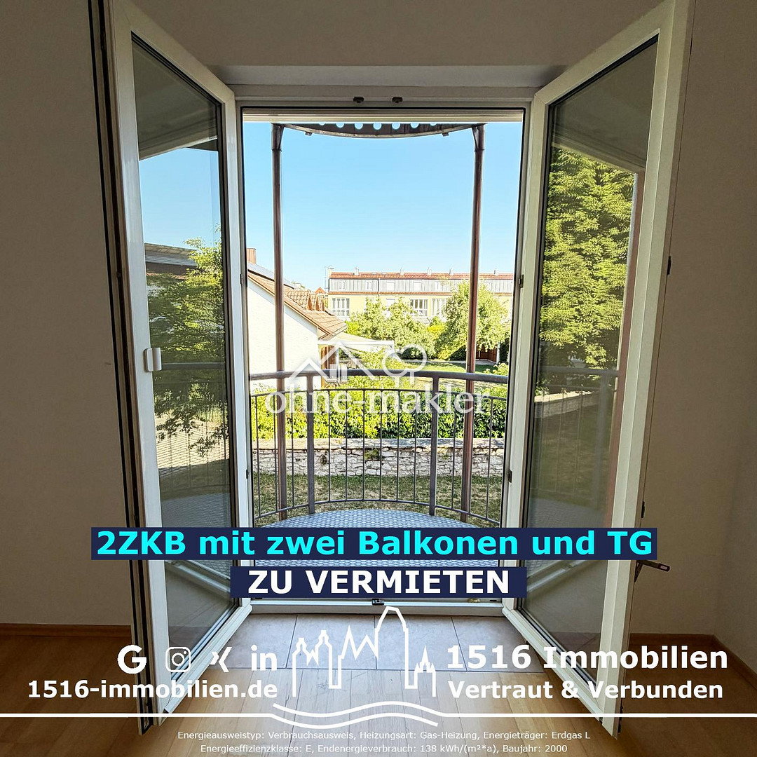 2 Zimmer mit Balkonen & Tiefgarage in Eichstätt, 85072 Eichstätt