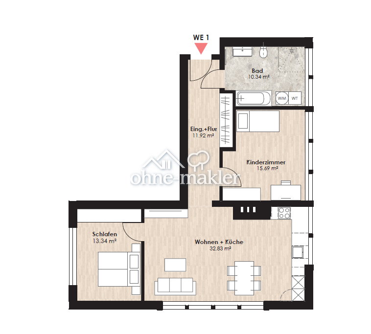 Helle 3-Zimmer-Wohnung in Lünen-Süd, 44532 Lünen