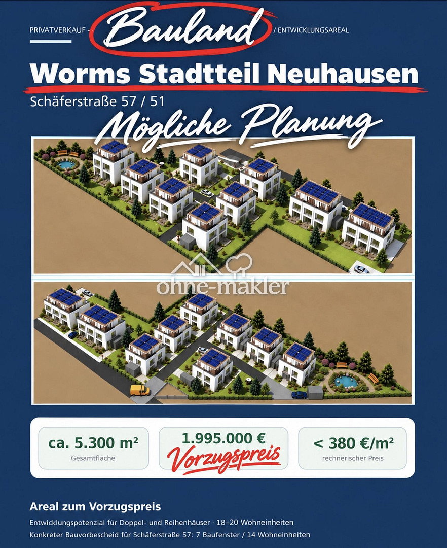 Entwicklungspotenzial in Worms-Neuhausen, 67549 Worms (Hochheim Innenstadt Leiselheim Neuhausen Pfiffligheim)