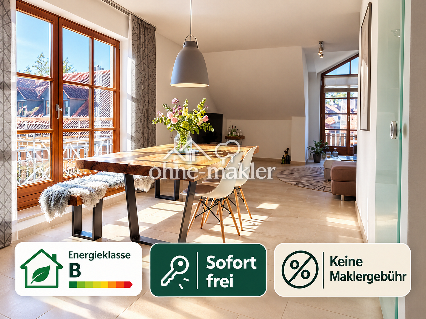 Exklusive Dachgeschosswohnung – 2 Balkone – 2 Bäder, 81827 München (Ramersdorf-Perlach Trudering-Riem)