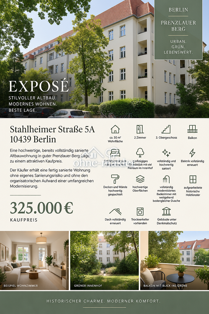 Hochwertig sanierte 2-Zimmer-Altbauwohnung mit Balkon im Prenzlauer Berg, 10439 Berlin (Pankow Prenzlauer Berg)