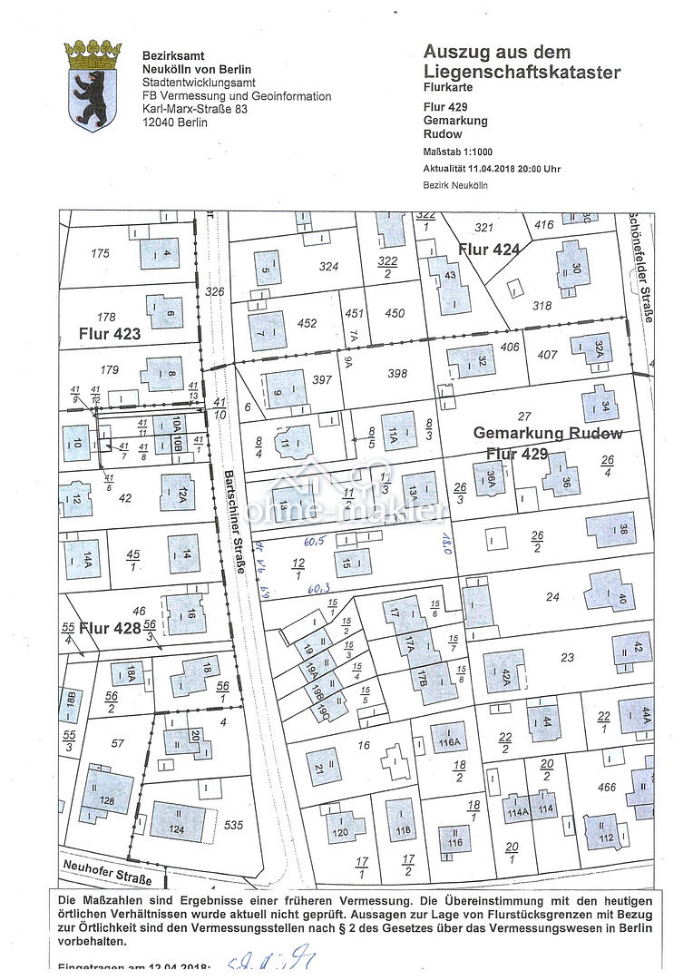 Berlin-Rudow Ihr Traum vom eigenen Bau, 12355 Berlin (Neukölln Kolonie Platanenblick Rudow Siedl. An der Rudower Höhe)