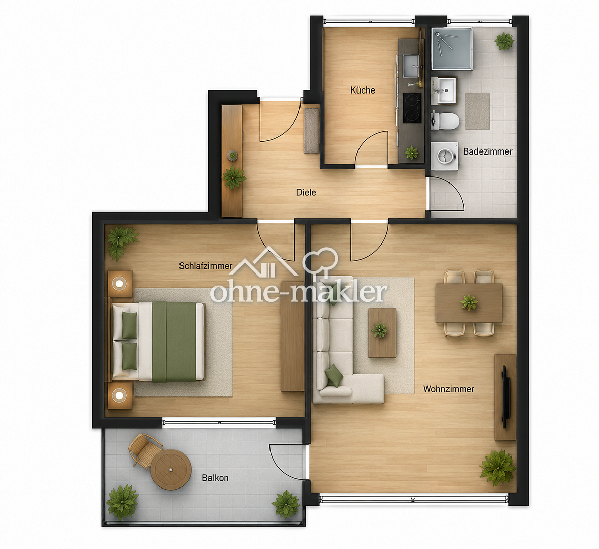Kernsanierte 2-Zimmer Wohnung mit Balkon, 33100 Paderborn