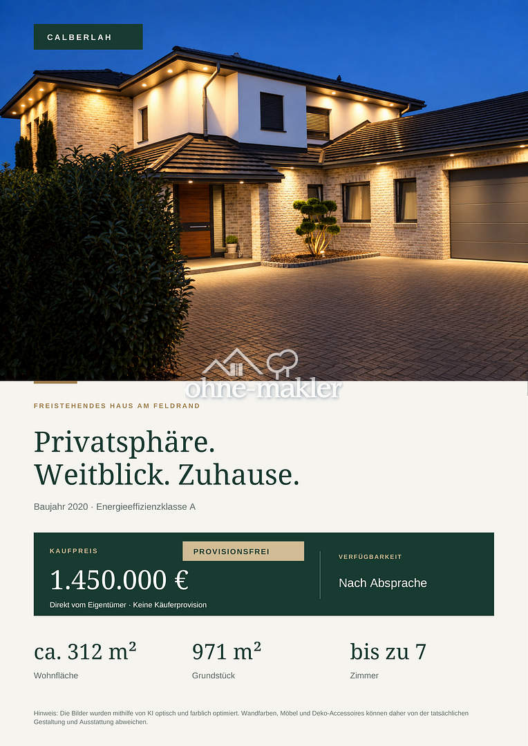 Traumhaus mit Sauna & Weitblick – Calberlah, 38547 Calberlah