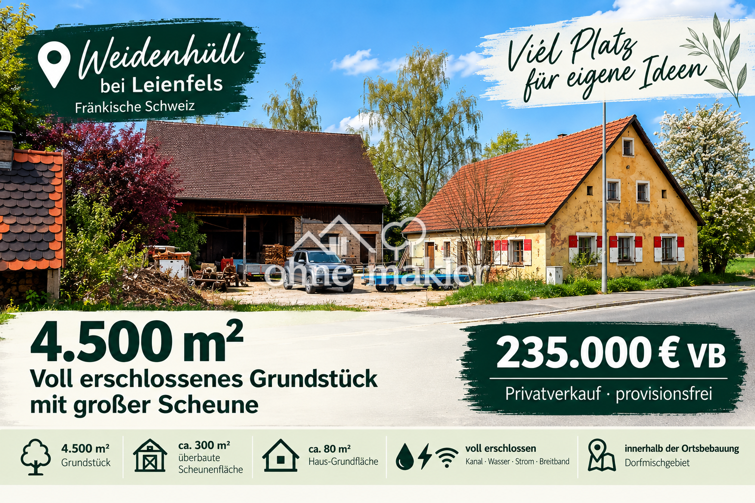 Fränkische Schweiz Traumgrundstück mit Altbestand, 91278 Pottenstein