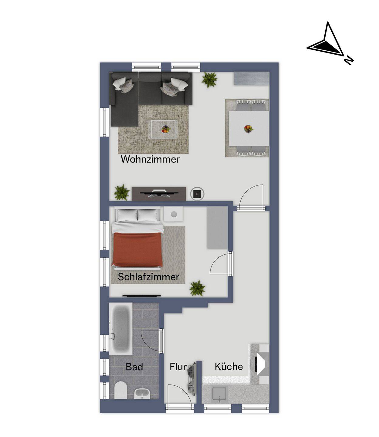 Gut vermietbare 2-Zimmer-Wohnung in Großschwabhausen, 99441 Döbritschen