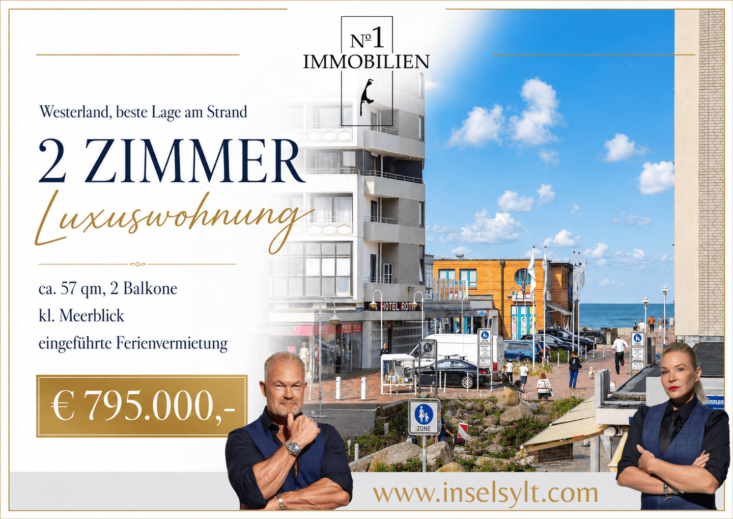 Direkt am Strand: 2 Zimmer Luxuswohnung mit Meerblick, 25980 Sylt