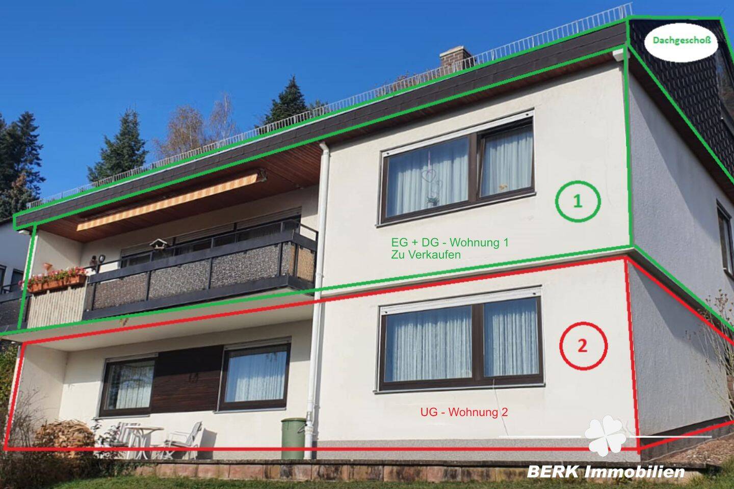 BERK Immobilien – Fast ein Haus –  ETW in Laudenbach – Garten, Ausbaufläche, einzigartiger Ausblick, 63925 Laudenbach