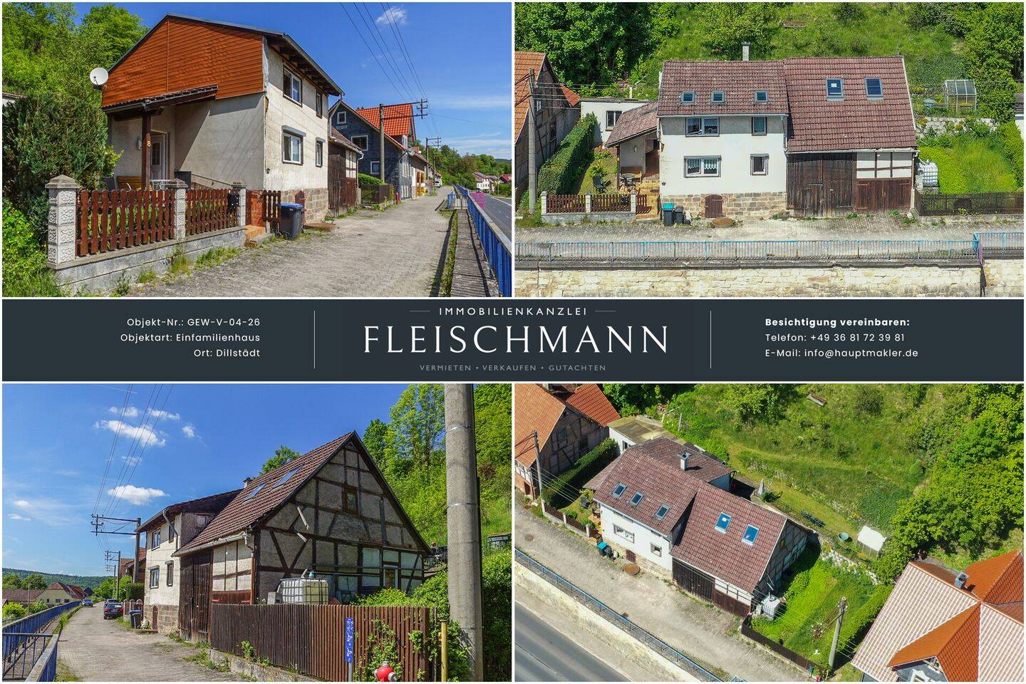Charmantes Sanierungsobjekt mit Garage & Grundstück in ruhiger Lage – Eigenheim für nur 36.000 €, 98530 Dillstädt