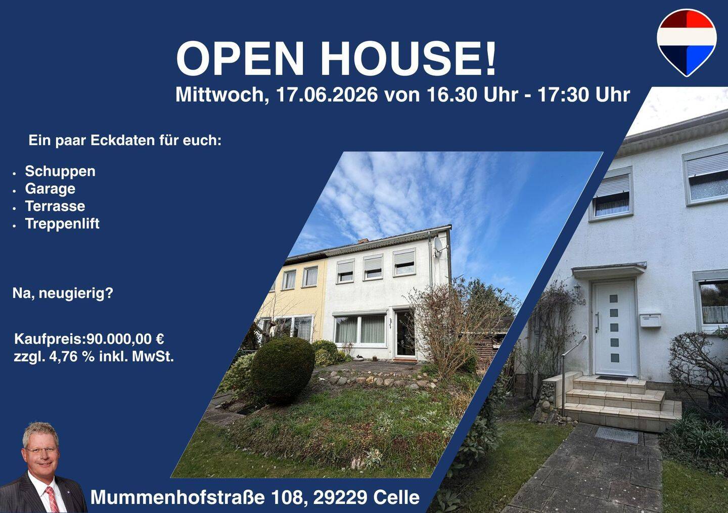 Reihenendhaus mit Potenzial in Celle – Ihr neues Zuhause mit Garten und Terrasse! (AG-1020-246), 29229 Celle