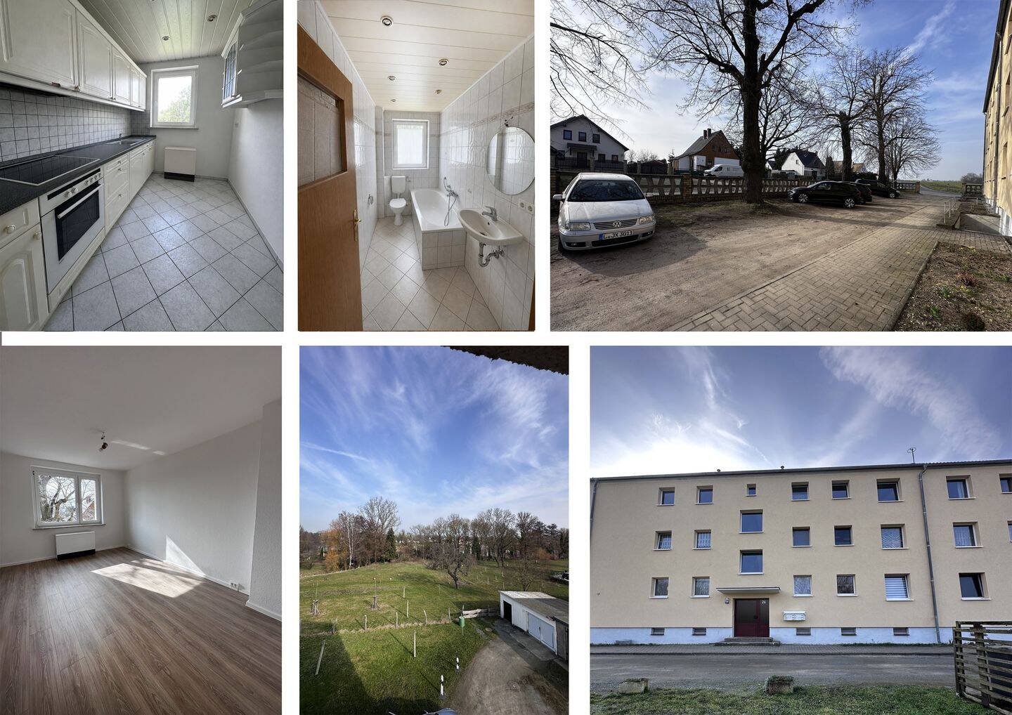 3-Raum-WE im 2.OG, grüne + ruhige Lage, Bad m. Fenster, inkl.Ebk, Einzelgarage mgl., 4838 Doberschütz