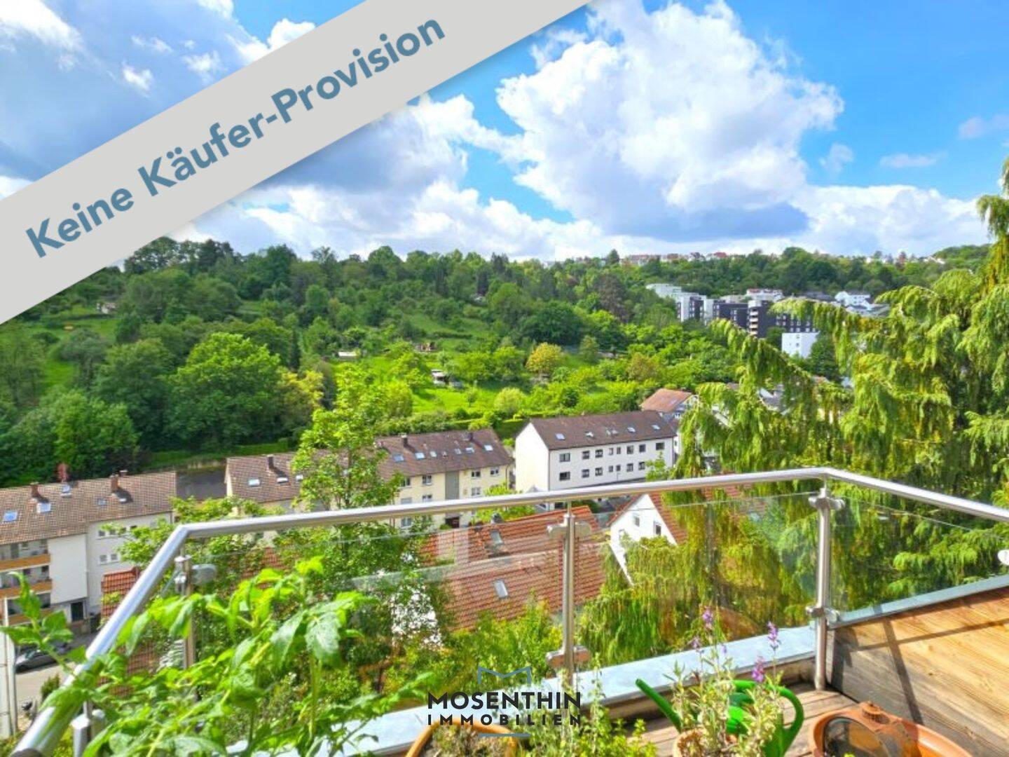 3 Zi.-DG-Wohnung mit sonnigem Aussichtsbalkon, in ruhiger Halbhöhenlage von Stuttgart-Rohracker
