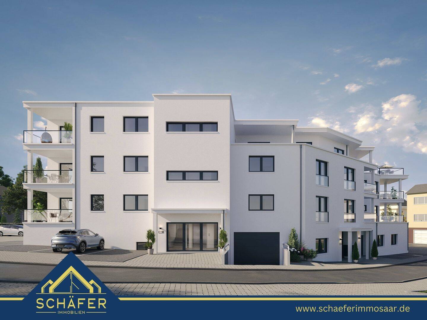 Großzügige Neubauwohnung mit Balkon und 2 Stellplätzen in zentraler Lage von Siersburg zu vermieten, 66780 Rehlingen-Siersburg