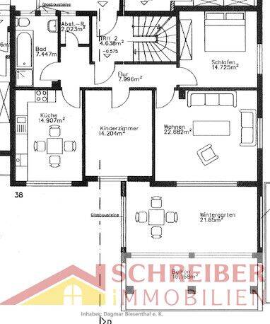 3 Zimmer Wohnung mit Balkon und Wintergarten zentral in Bad Laasphe zu vermieten, 57334 Bad Laasphe