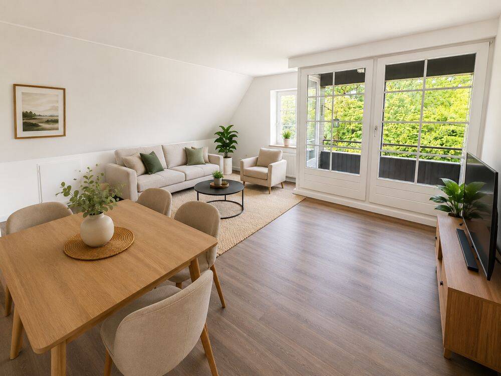 Charmante, frisch renovierte 4-Zimmer-Wohnung mit 2 Balkonen, Sauna, Weitblick und Fahrstuhl, 21266 Jesteburg