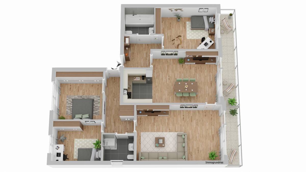 Neu renovierte 5-Zimmer-Wohnung mit 2 Bädern, 2 Balkonen, 2 PKW-Stellplätzen in Verl zu verkaufen, 33415 Verl