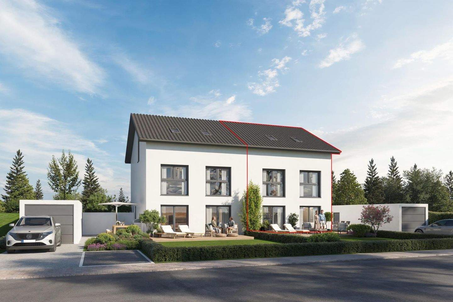 KfW-55 Neubau – Großzügige Doppelhaushälfte mit zwei Bädern!!!, 84166 Adlkofen