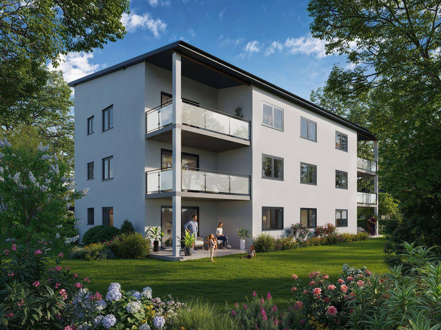 Wohnung 2. OG – Nr. 6 in ruhiger Siedlungslage, EH 40 mit QNG, 86695 Allmannshofen