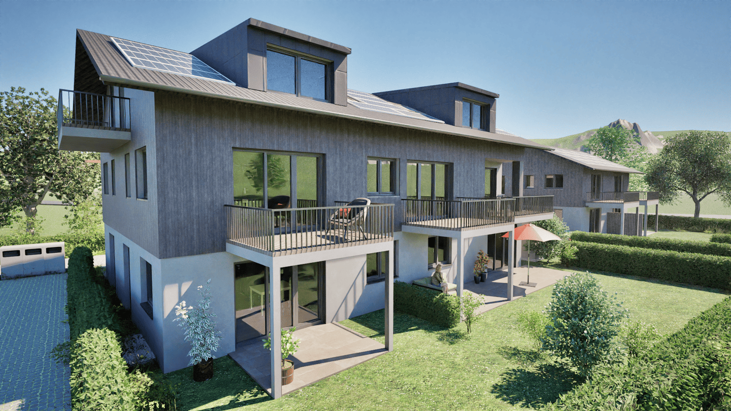 Neubau 2 – Zimmer Dachgeschosswohnung mit Westbalkon und Bergblick, 83098 Brannenburg