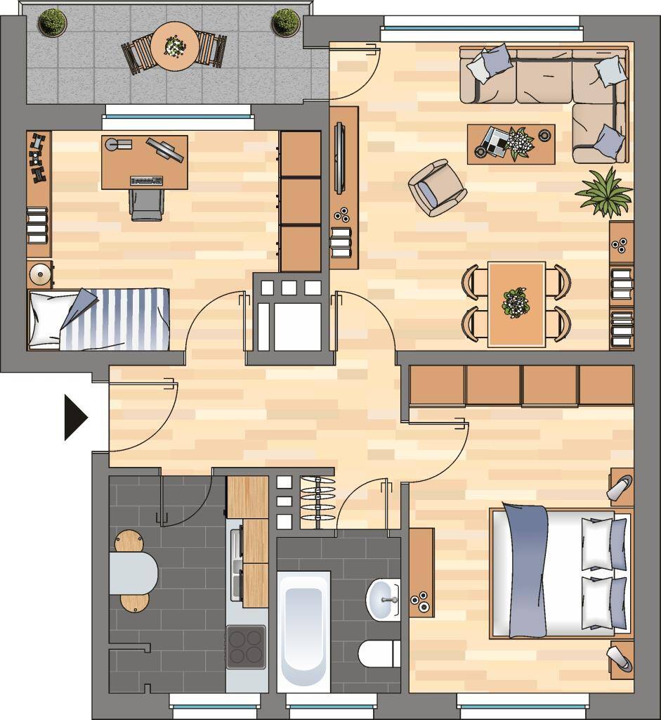 Bezugsfertige 3-Zimmer-Wohnung mit Terrasse in Aurich-Sandhorst!, 26603 Aurich
