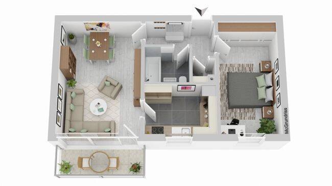 Mainz-Finthen/Katzenberg 2ZKB+Balkon ca. 58 m² 1.OG + Keller + TG-Platz, gut vermietet, 55126 Mainz (Finthen Layenhof)
