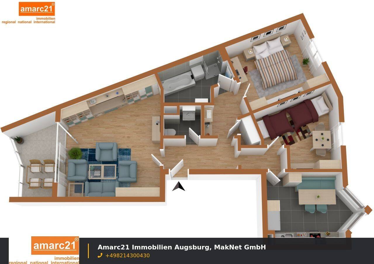 Preisu-pdate : 3-Zimmer-Wohnung in beliebter Lage mit Loggia, 86199 Augsburg (Bergheim Göggingen Haunstetten Inningen)