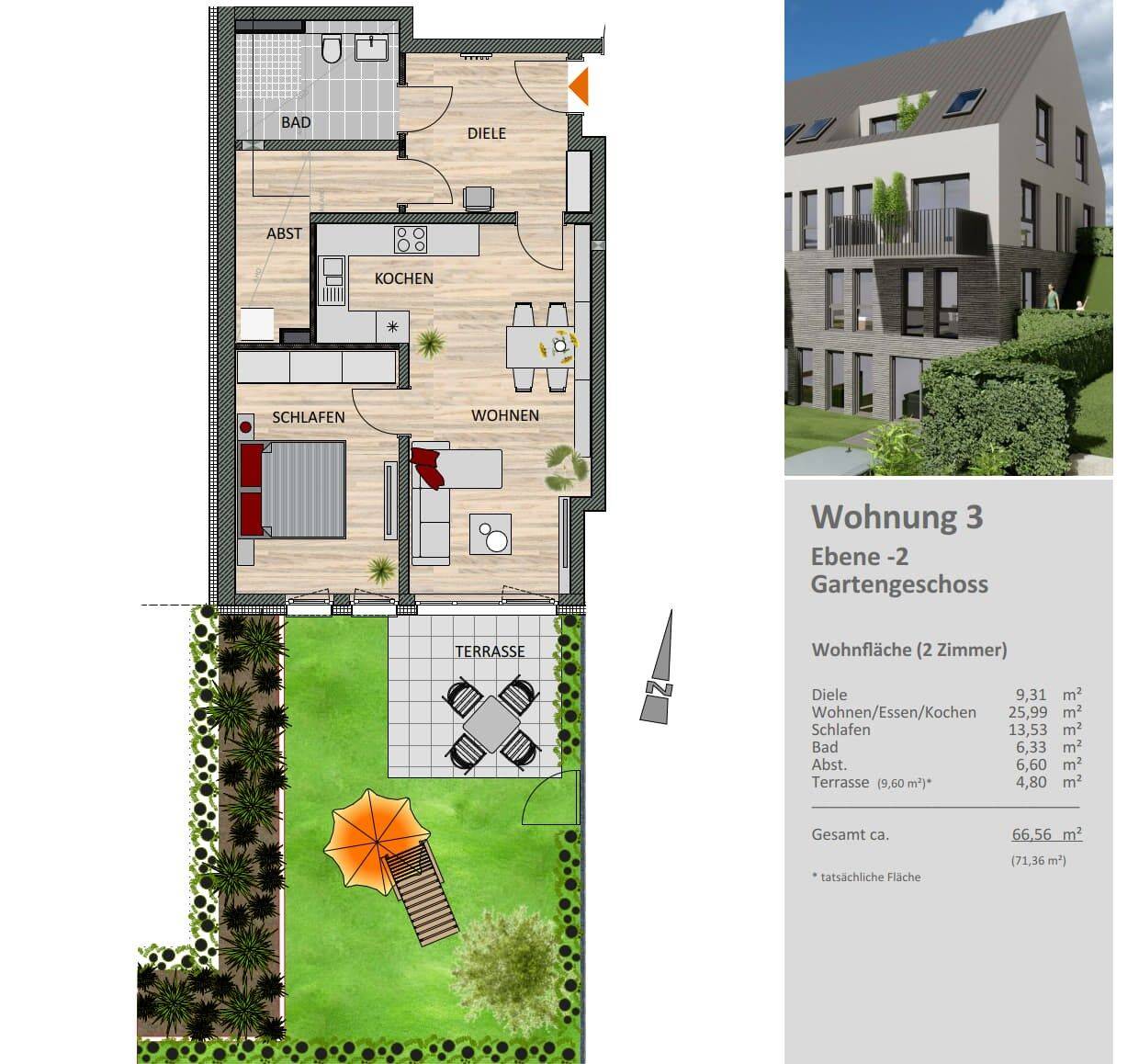 Neubau-Charme trifft auf Gartenoase