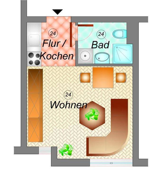 1-Raum-Eigentumswohnung im 2. Obergeschoss mit Tiefgaragenstellplatz in Chemnitz, 9125 Chemnitz (Altchemnitz Bernsdorf Erfenschlag Harthau Reichenhain)