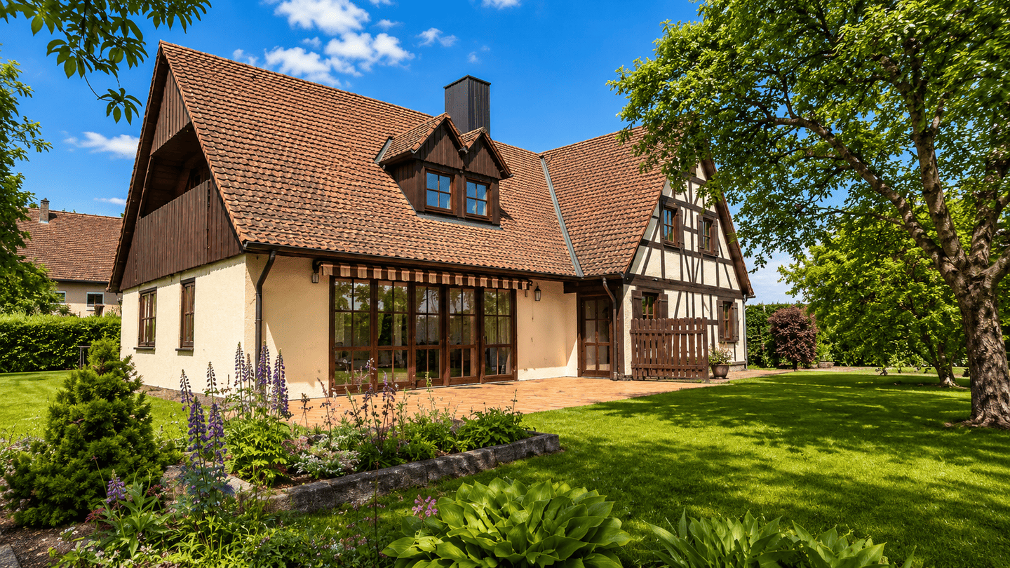 Ein- bis Zweifamilienhaus mit großem Garten & Doppelgarage in Nürnberg-Kornburg, 90455 Nürnberg
