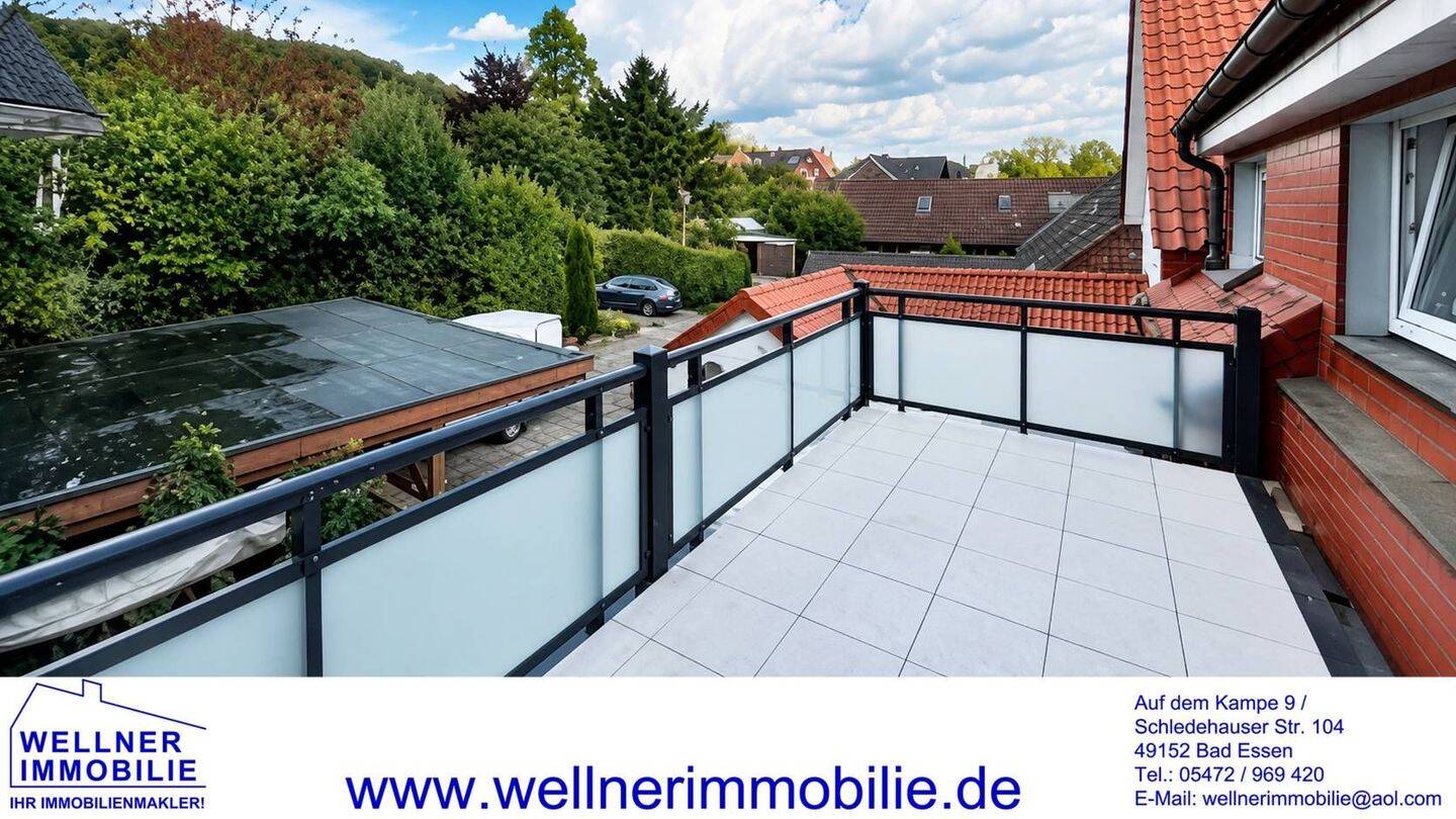 ENERGETISCH SANIERT, MIT BALKON UND EINBAUKÜCHE! 3-Zimmer-Küche-Bad-Balkon-Dachgeschosswohnung im Zentrum von Ostercappeln!, 49179 Ostercappeln