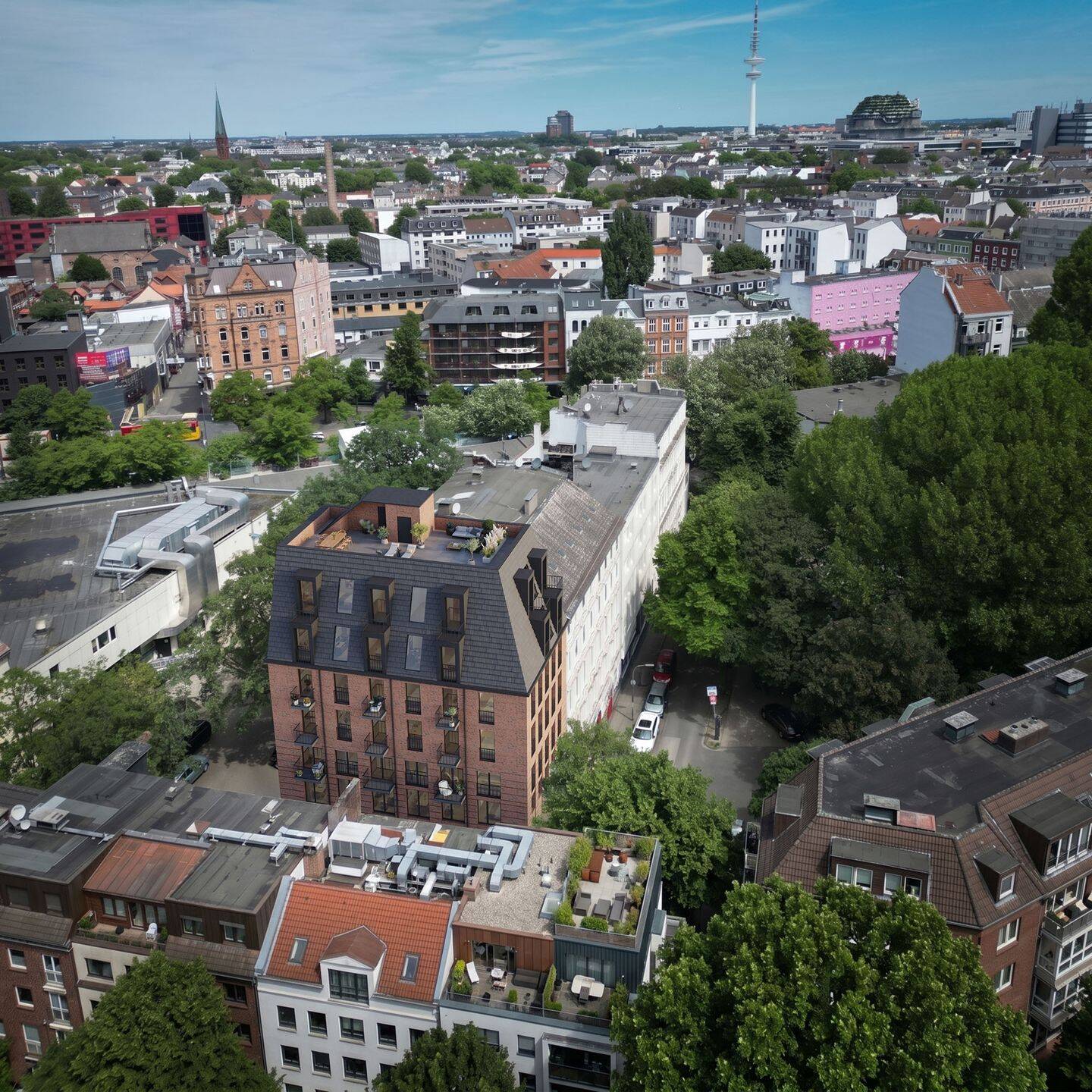 Wohnen über den Dächern von St. Pauli: Neubau mit Dachterrasse per Aufzug, 20359 Hamburg (Altona Altona-Altstadt Neustadt Sankt Pauli Sternschanze)