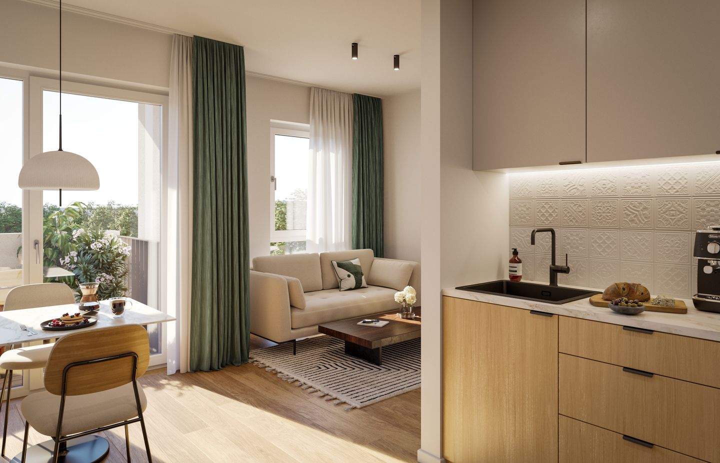 NEUBAUPROJEKT LANGE 30 – Lichtdurchflutete 2-Raum-Wohnung mit Loggia und stilvollem Wohnambiente
